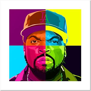 Ice Cube rapper squares and yellow Posters and Art